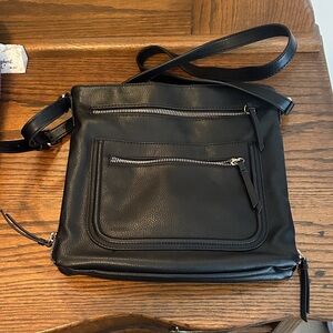 Apt 9 Black Leather Crossbody Bag